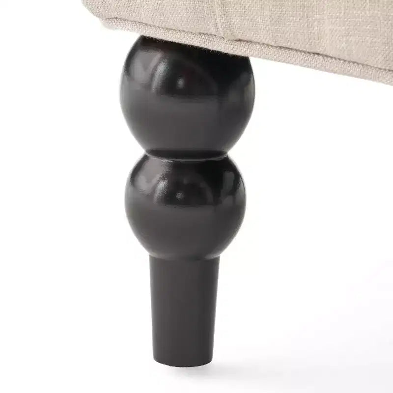 Elegant Accent Chair Button-Tufted Living Room Chair with Upholstered Cushion Club Chair with Wood Legs High Back for Reading Room Bedroom, Beige