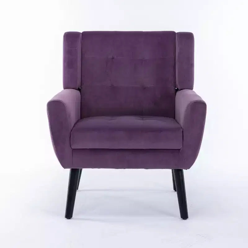 Accent Chairs for Bedroom, Modern Soft Leather Material Ergonomics Accent Chair Living Room Chair, with Black Legs For Indoor Home