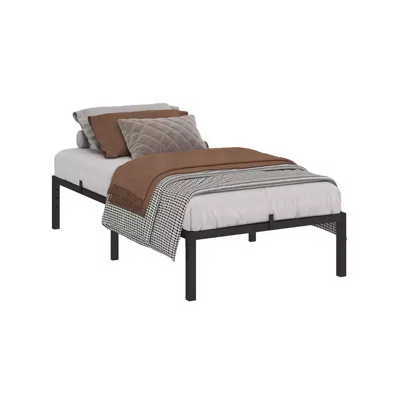Bed Frame without Headboard, Metal Platform Bed Frame with 12.8 Under Bed Storage, Metal Slats Support, No Box Spring Needed