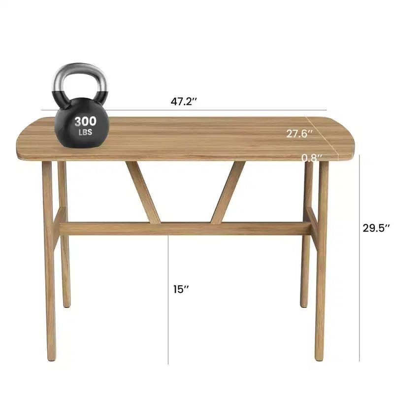 47in Modern Rectangular Wood Dining Table Metal Frame Fits 4-6 People for Kitchen Dining Room Dark Walnut