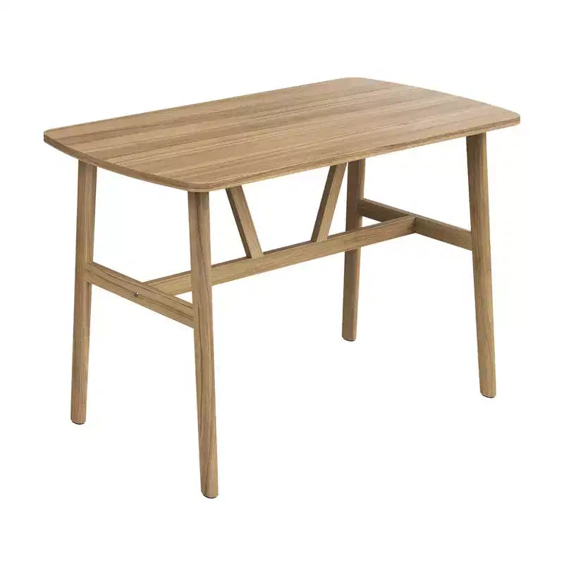 47in Modern Rectangular Wood Dining Table Metal Frame Fits 4-6 People for Kitchen Dining Room Dark Walnut