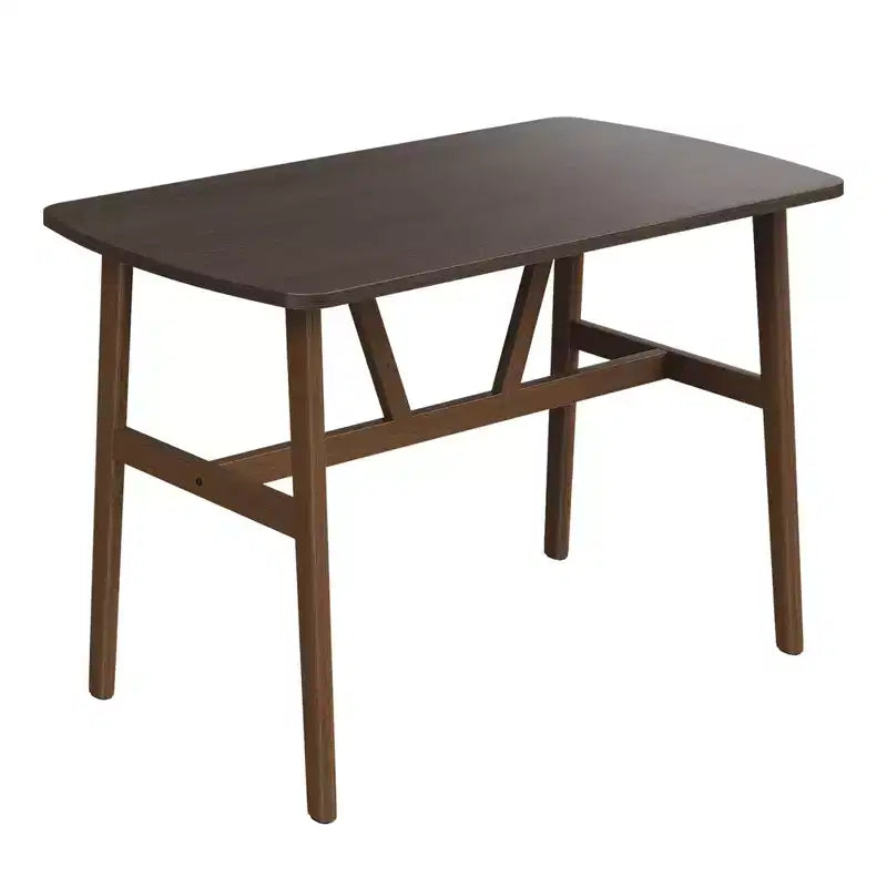 47in Modern Rectangular Wood Dining Table Metal Frame Fits 4-6 People for Kitchen Dining Room Dark Walnut