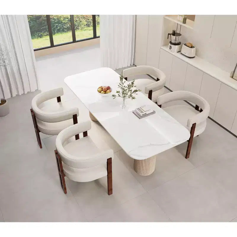 47in Modern Rectangular Wood Dining Table Metal Frame Fits 4-6 People for Kitchen Dining Room Dark Walnut