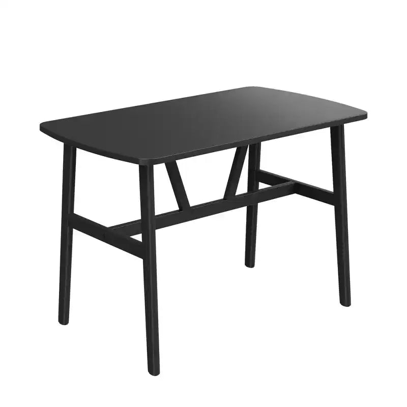 47in Modern Rectangular Wood Dining Table Metal Frame Fits 4-6 People for Kitchen Dining Room Dark Walnut
