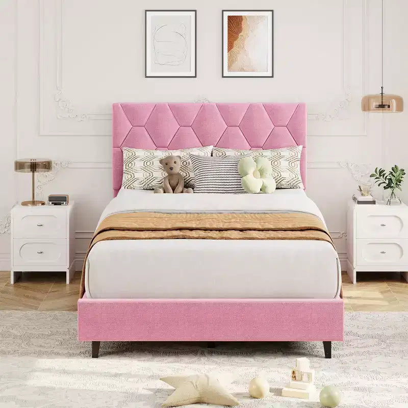 Upholstered Platform Bed Frame with Adjustable Headboard  Heavy-Duty, Noise-Free, No Box Spring Needed