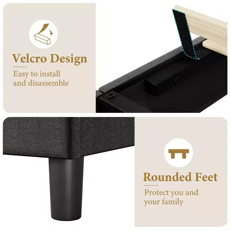 Upholstered Platform Bed Frame with Adjustable Headboard  Heavy-Duty, Noise-Free, No Box Spring Needed