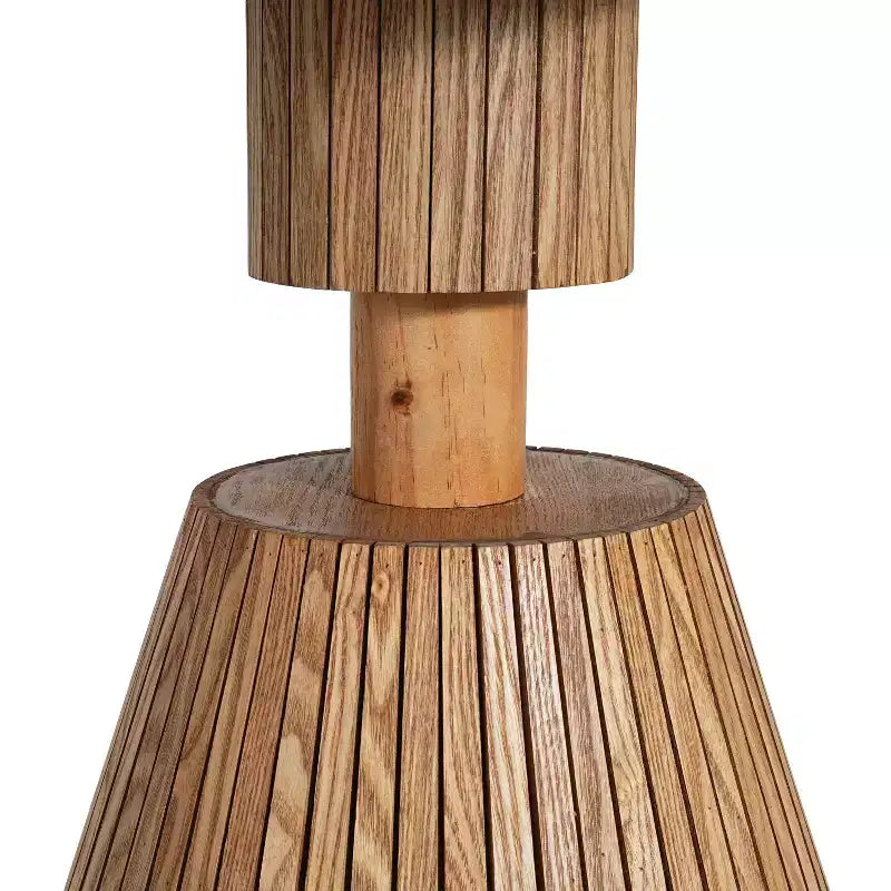 Audrey Modern Stone-Look Resin Four-Leaf Clover Accent Side Table with Wood Base