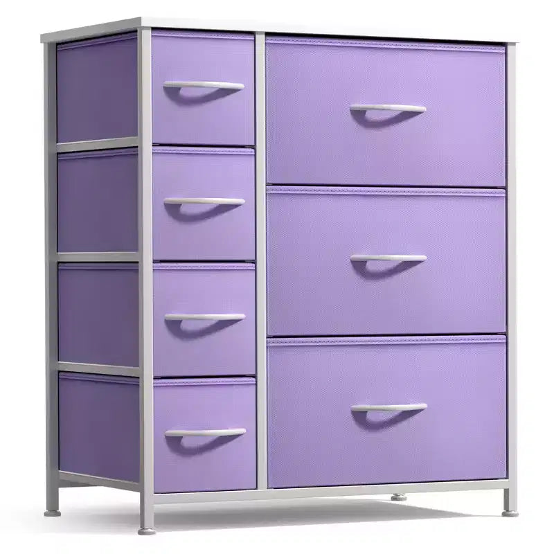 Dresser with 7 Drawers - Storage Chest Organizer with Steel Frame, Wood Top, Handles, Fabric Bins