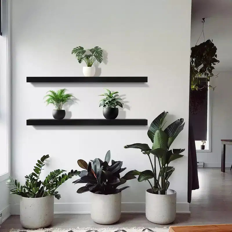 2 Pack 35 Solid Wood Floating Shelves - for Bathroom Decor, Books, Bedroom & Living Room