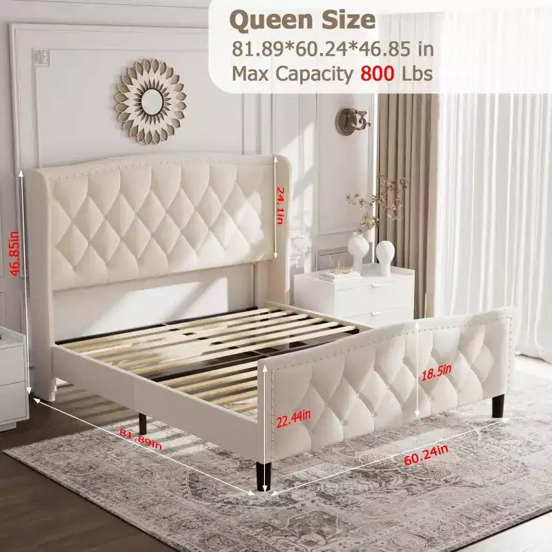 Platform Bed Frame with Storage Headboard, USB Charging Station, 4 Storage Drawers, No Spring Mattress Required, Easy to Assemble, Heavy-Duty Support