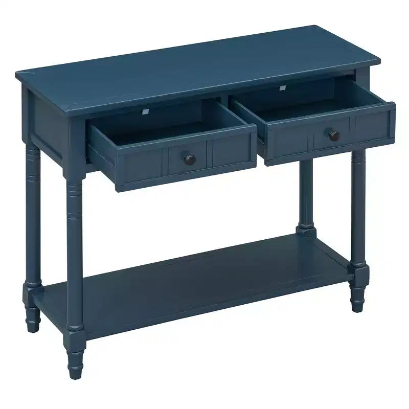 Darren Traditional Entryway Console Table with 2 Drawers and Bottom Shelf