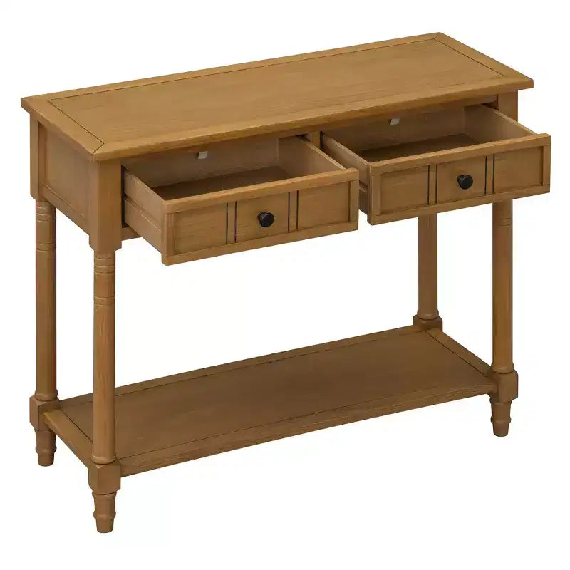Darren Traditional Entryway Console Table with 2 Drawers and Bottom Shelf