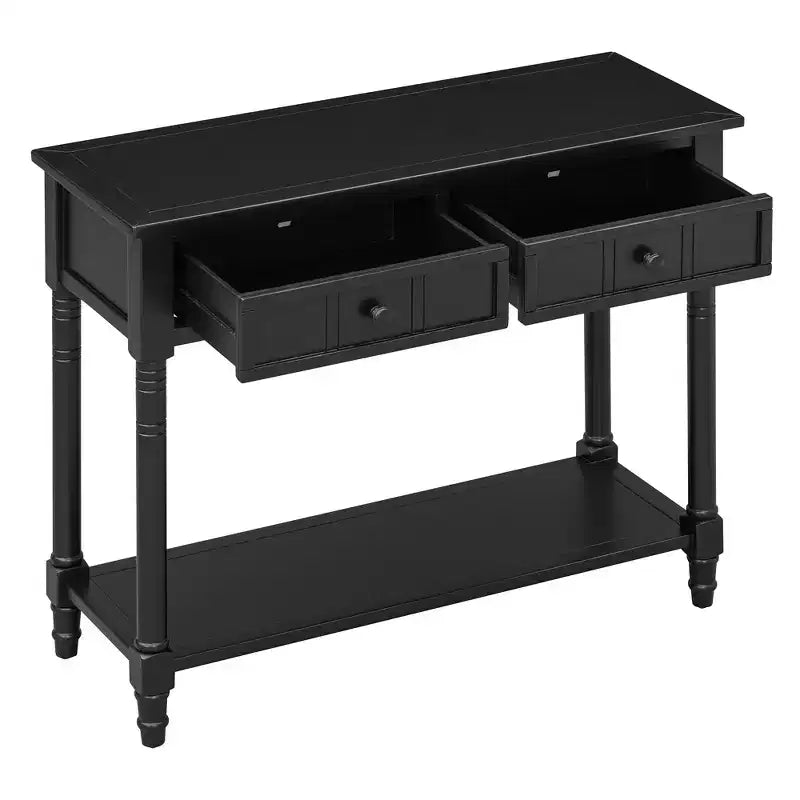 Darren Traditional Entryway Console Table with 2 Drawers and Bottom Shelf