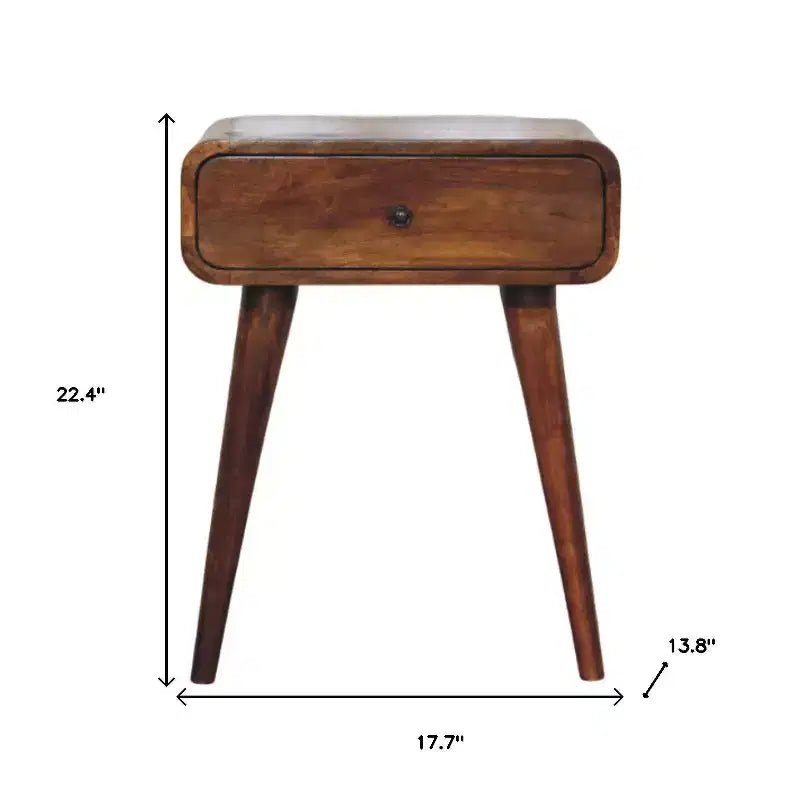 22 Chestnut Solid Wood One Drawer Nightstand
