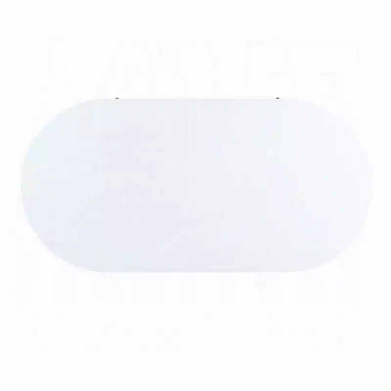 Oval Coffee Table with Drawer, 47 Inch, Glossy White, Gold Metal