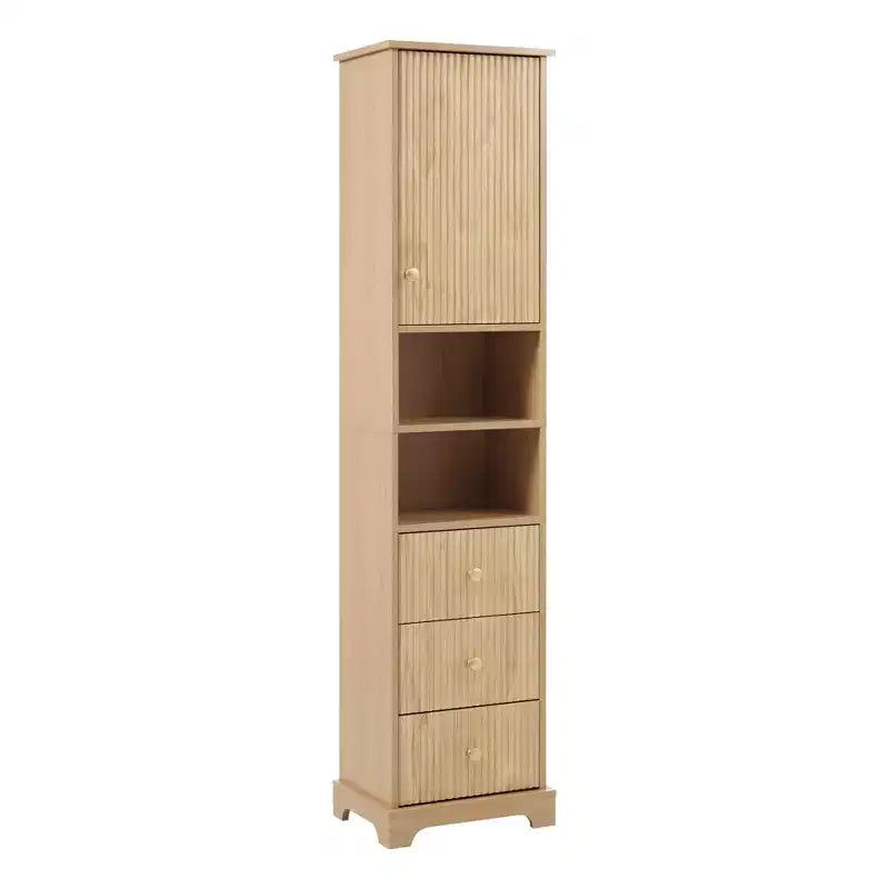 67.7 Tall Freestanding Bathroom Cabinet, Traditional American Style,with Adjustable Shelf,Space-Saving Design