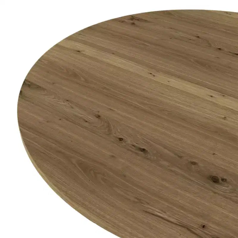 Round Dining Table for 2-4, Modern Wood Kitchen Table with Metal Legs for Dining Room, Living Room, or Office