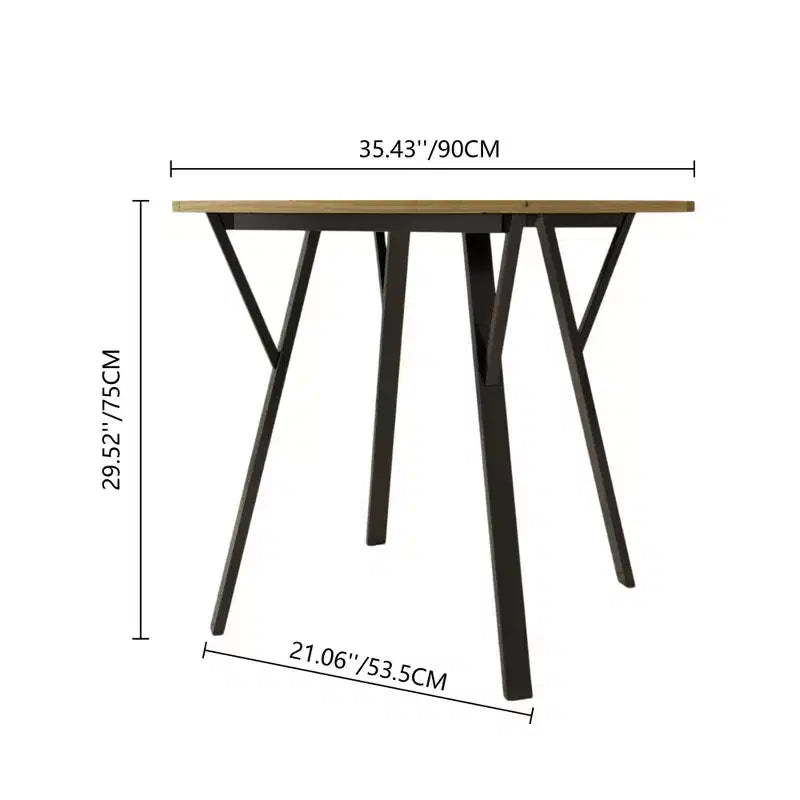 Round Dining Table for 2-4, Modern Wood Kitchen Table with Metal Legs for Dining Room, Living Room, or Office