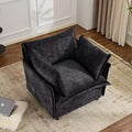 Black Accent Chair 34 Width Oversized Reading Chair Upholstered Armchair Soft Chenille Fabric Living Room Chairs Sofa for Adults Bedroom