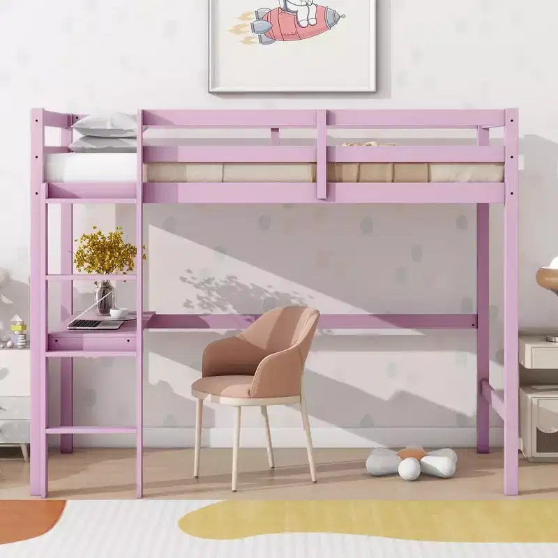 Twin Bed Frame Upholstered Faux Leather Kid-Friendly No Box Spring Needed