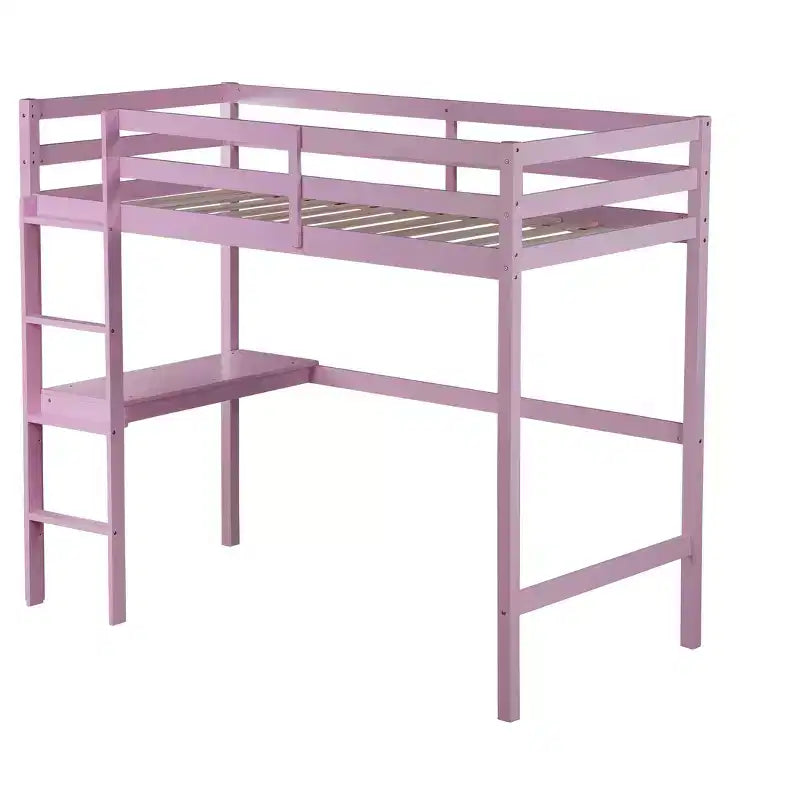 Twin Bed Frame Upholstered Faux Leather Kid-Friendly No Box Spring Needed