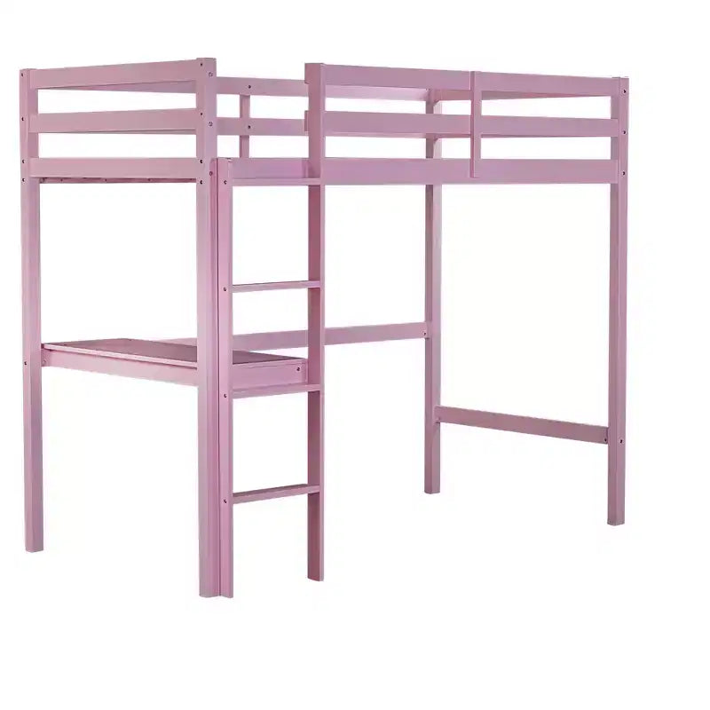 Twin Bed Frame Upholstered Faux Leather Kid-Friendly No Box Spring Needed