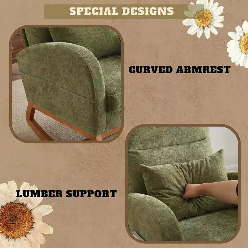 Upholstered Green Rocking Chair
