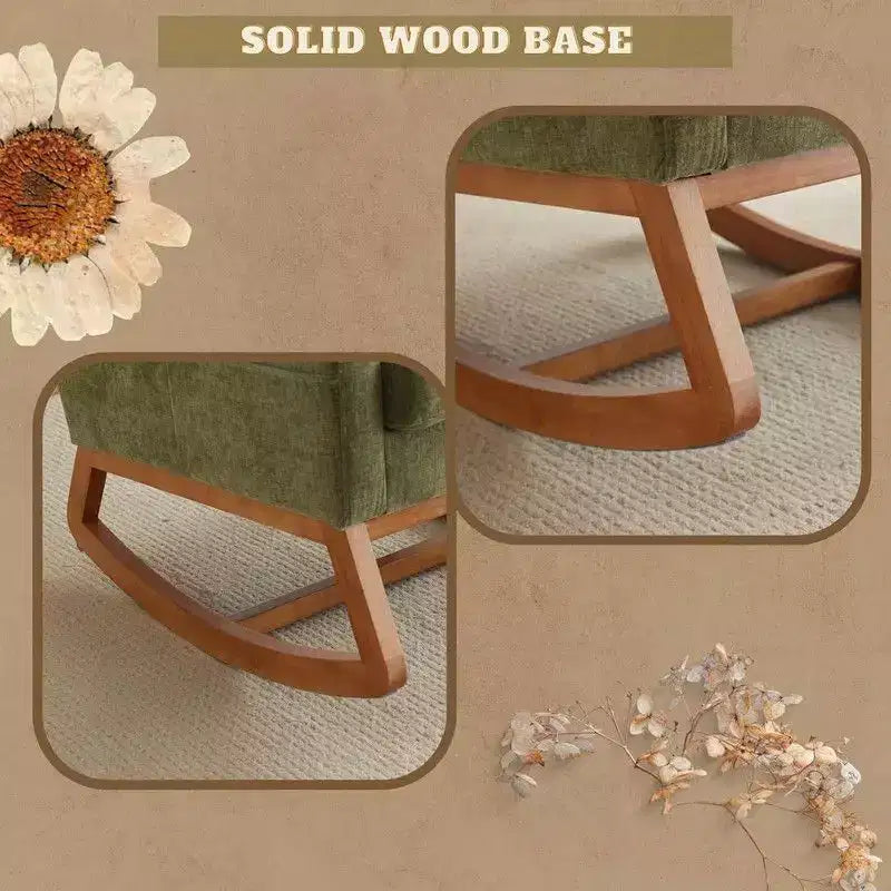 Upholstered Green Rocking Chair