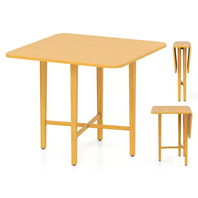 Tavolo da pranzo pieghevole per 2-4 persone Tavolo allungabile con gambe in legno di caucciù Naturale/Marrone