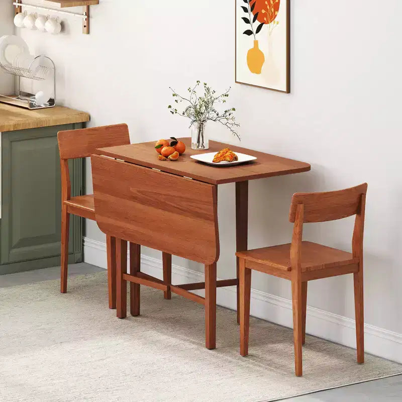 Tavolo da pranzo pieghevole per 2-4 persone Tavolo allungabile con gambe in legno di caucciù Naturale/Marrone