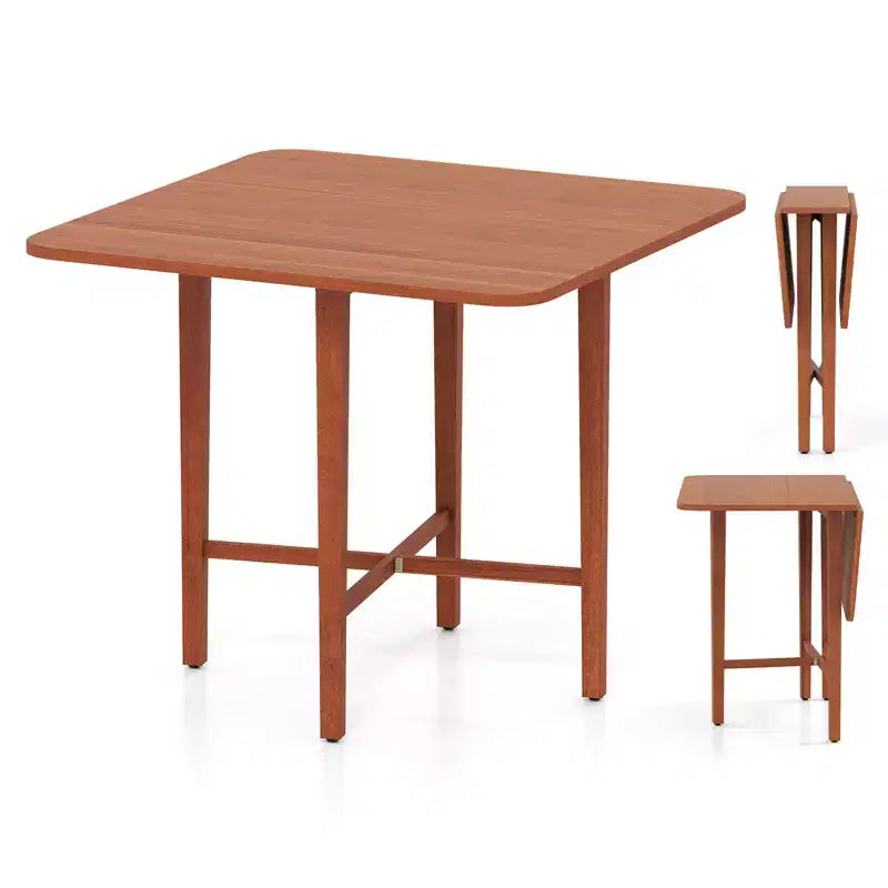 Tavolo da pranzo pieghevole per 2-4 persone Tavolo allungabile con gambe in legno di caucciù Naturale/Marrone