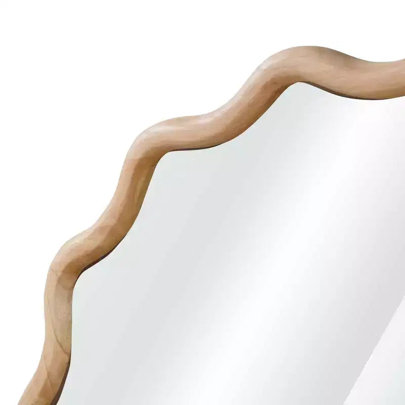 Specchio da Parete Rotondo Decorativo con Design Ondulato, Specchio Moderno d'Accento per Camera da Letto, Bagno, Soggiorno, Ingresso