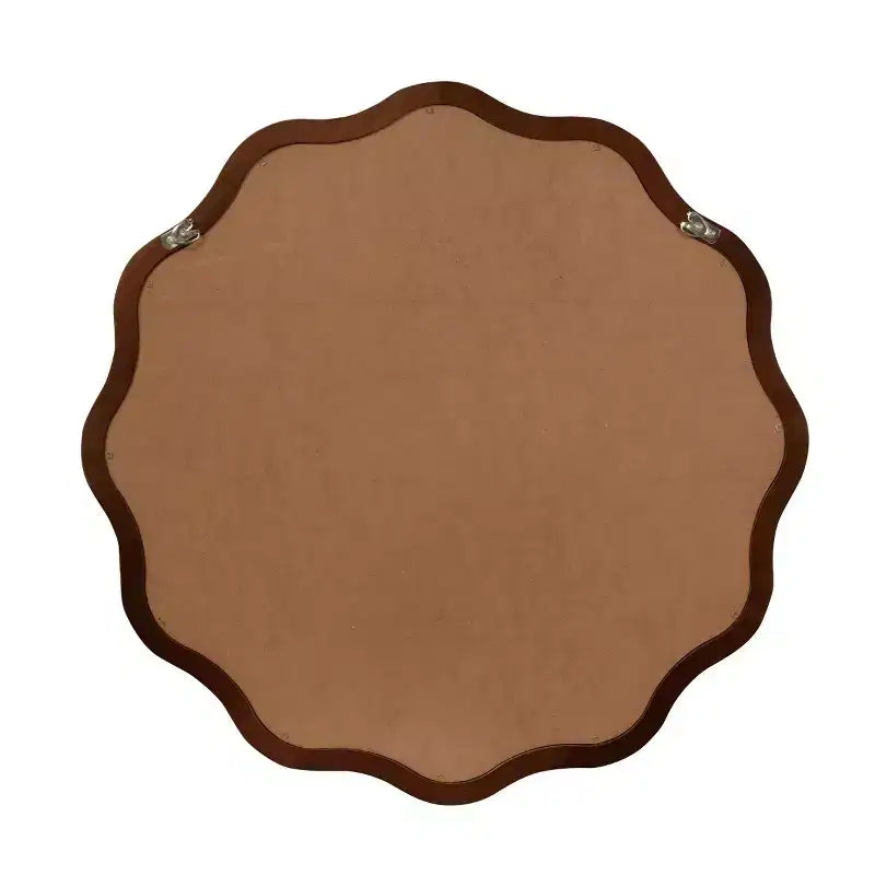 Specchio da Parete Rotondo Decorativo con Design Ondulato, Specchio Moderno d'Accento per Camera da Letto, Bagno, Soggiorno, Ingresso
