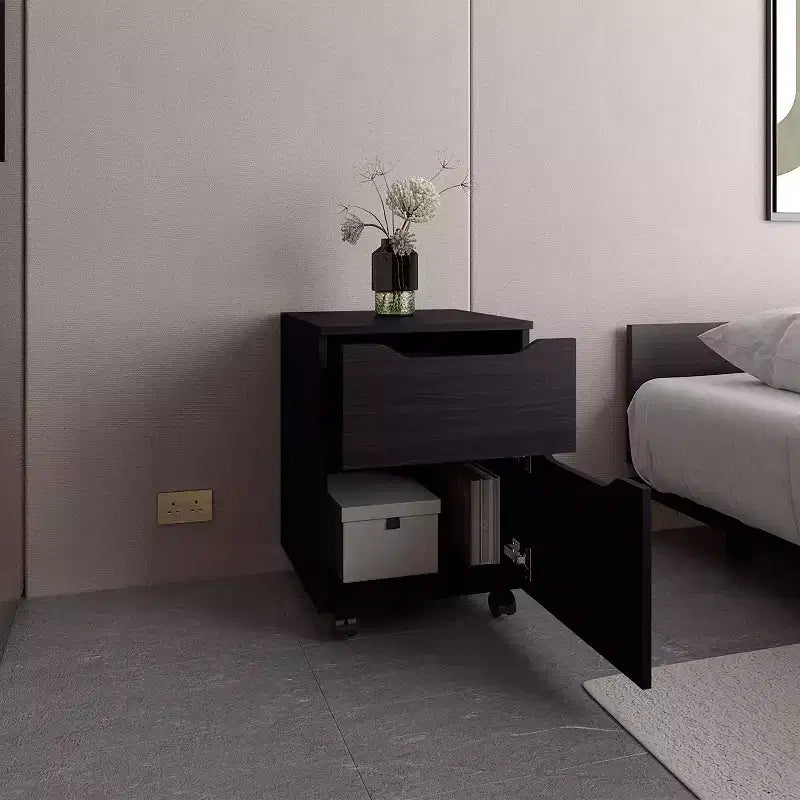 Open Shelves Sleek Modern Nightstand for Bedroom Living Room