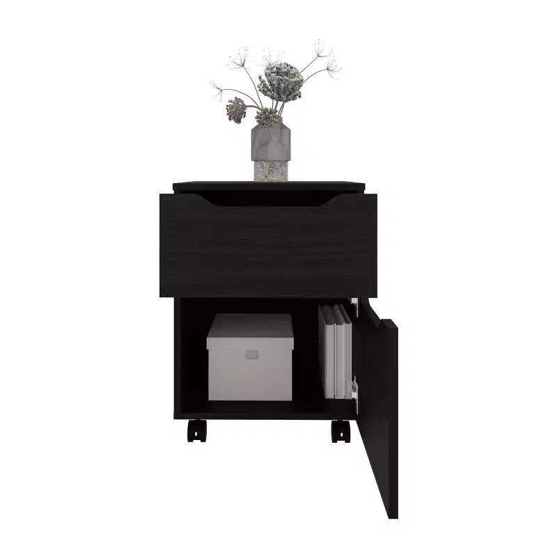 Open Shelves Sleek Modern Nightstand for Bedroom Living Room
