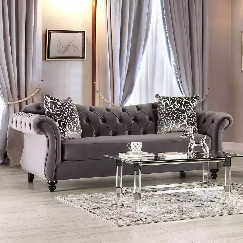 Brushwood Button Tufted Sofa