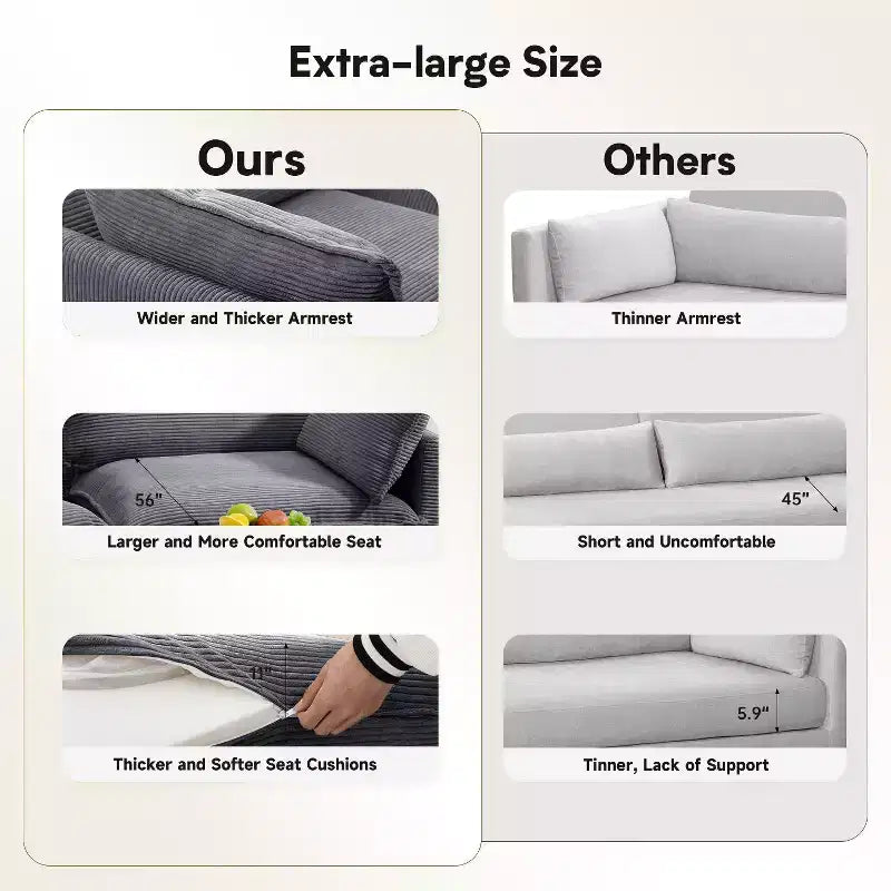 78'' Upholstered Corduroy Reception Loveseat