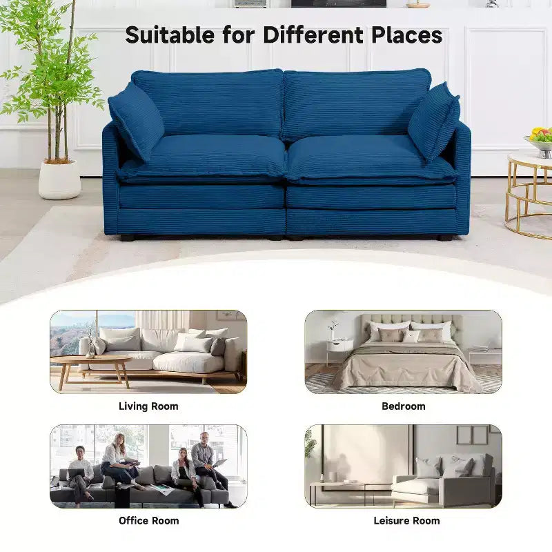 78'' Upholstered Corduroy Reception Loveseat