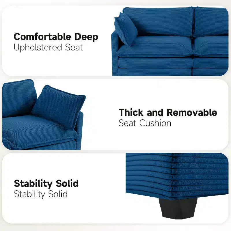 78'' Upholstered Corduroy Reception Loveseat