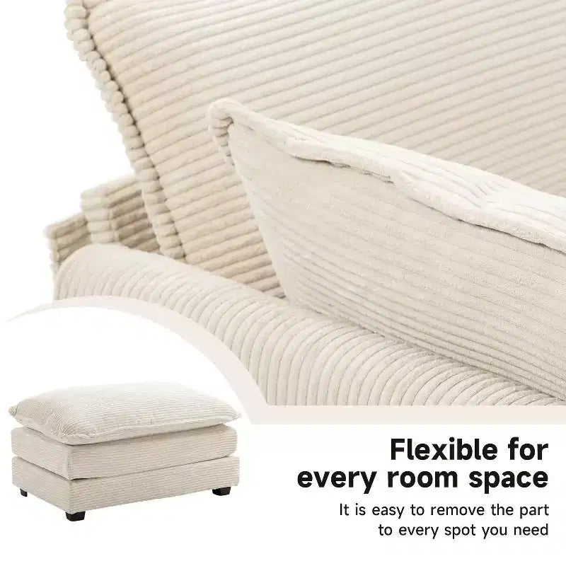 78'' Upholstered Corduroy Reception Loveseat