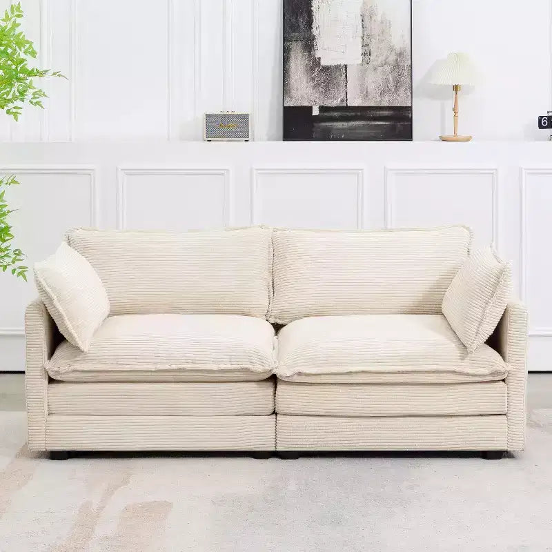 78'' Upholstered Corduroy Reception Loveseat