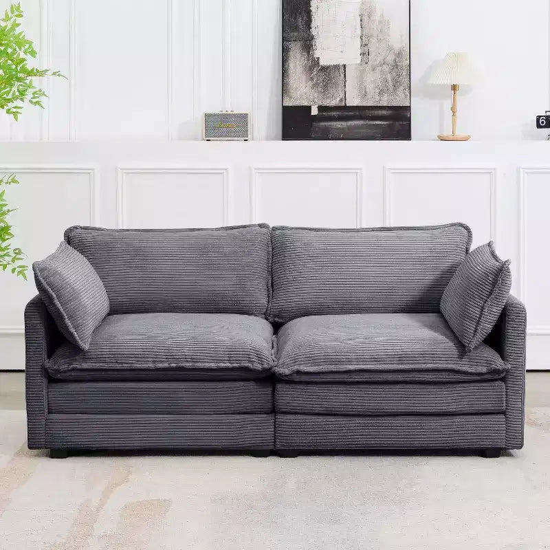 78'' Upholstered Corduroy Reception Loveseat