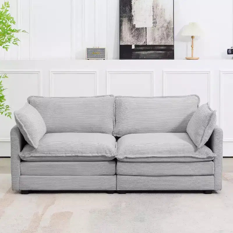 78'' Upholstered Corduroy Reception Loveseat