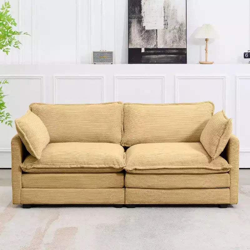 78'' Upholstered Corduroy Reception Loveseat