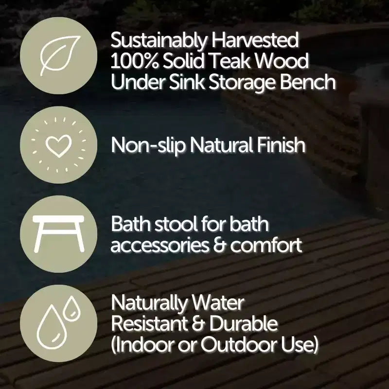 14 Natural Spa/Bathroom - Under Sink - Storage Bench - Beige