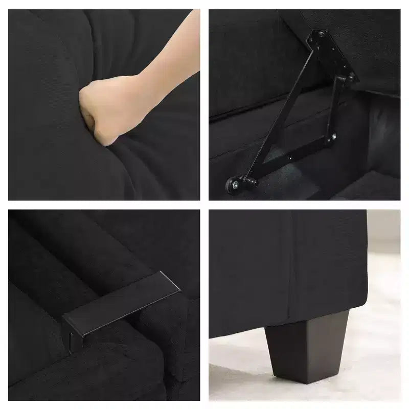 Upholstered Chenille Storage Reception Loveseat for Living Room Bedroom