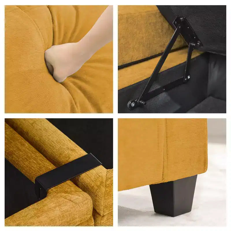 Upholstered Chenille Storage Reception Loveseat for Living Room Bedroom